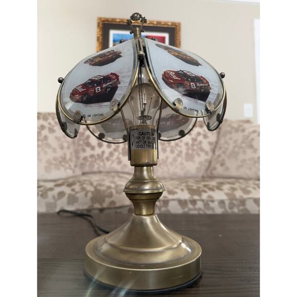 Vintage Brass NASCAR Touch Lamp - tested and working - Picture 6 of 8